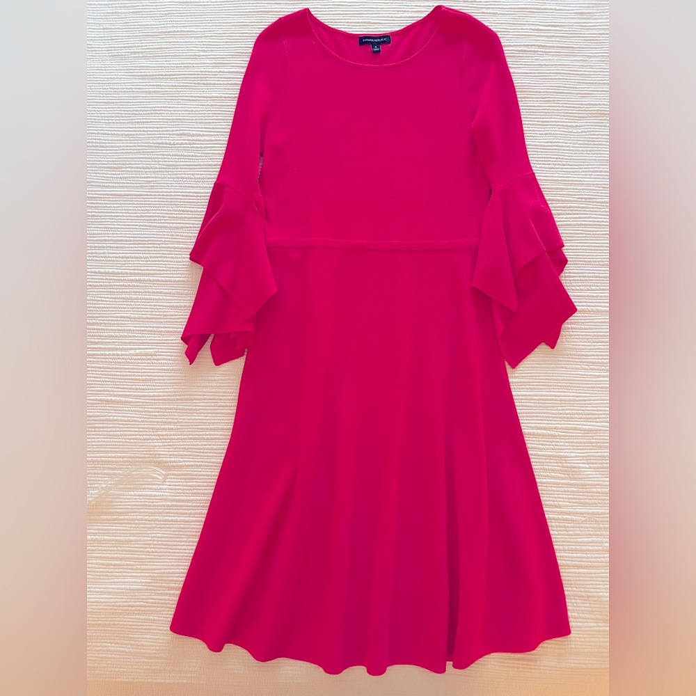 Banana Republic LA Handkerchief Sleeve Sweater Dress in pink strawberry
